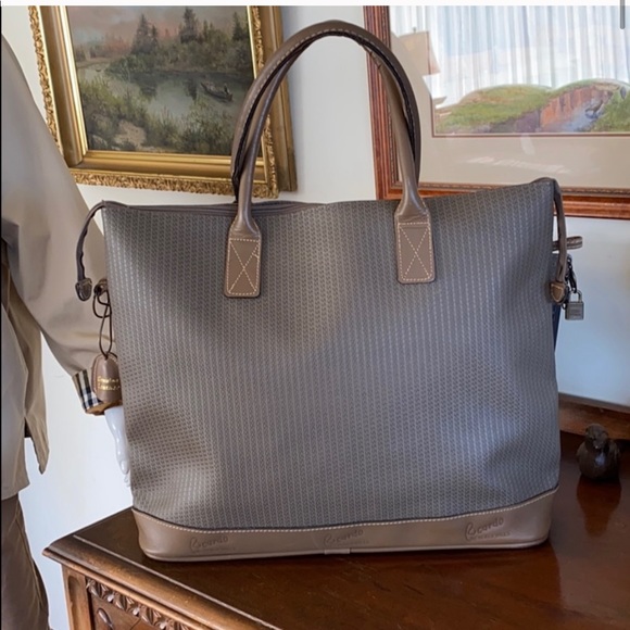 Ricardo of Beverly Hills Leather & Monogram Tote - Picture 2 of 10